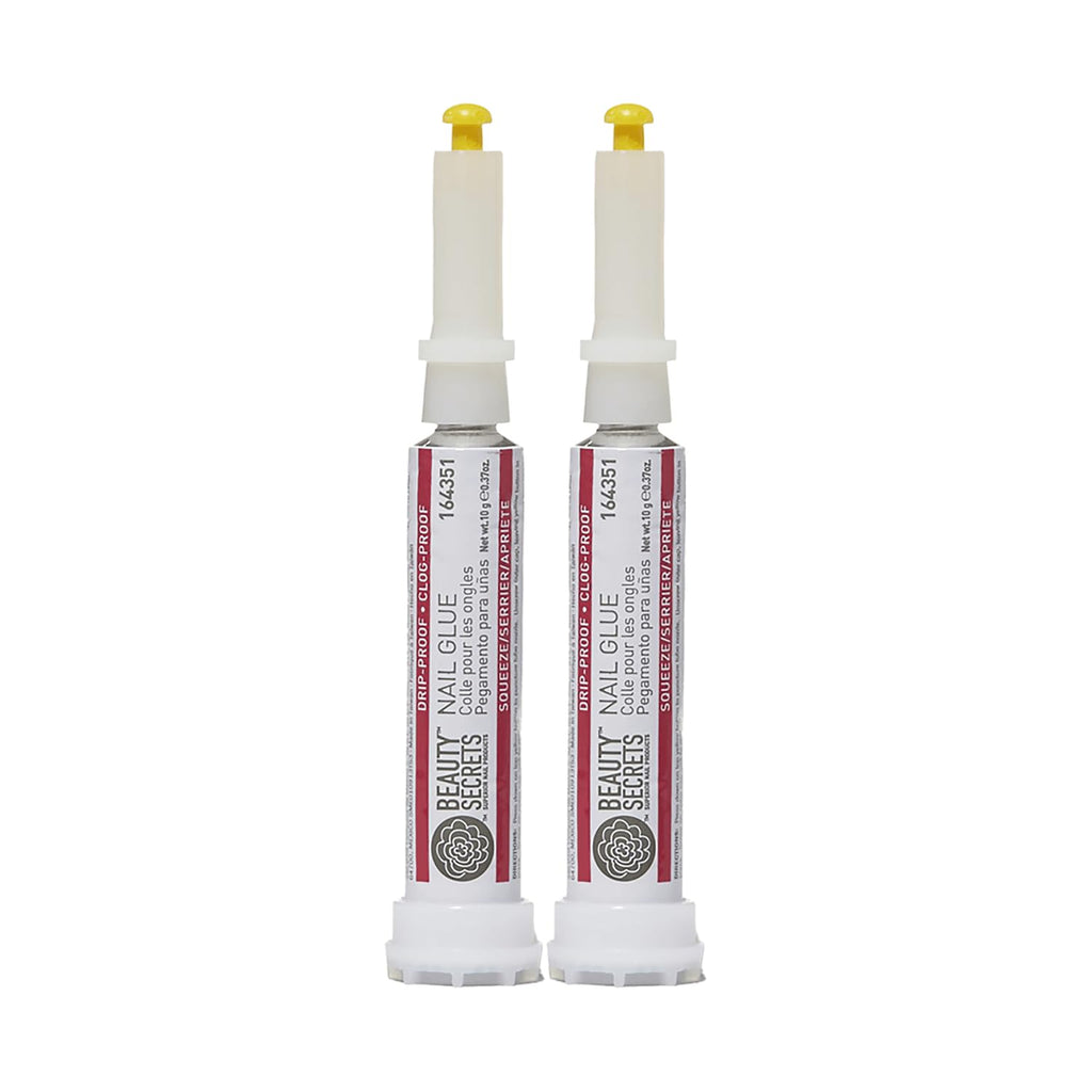 Beauty Secrets Nail Glue, Drip & Clog Proof, 2 Pack